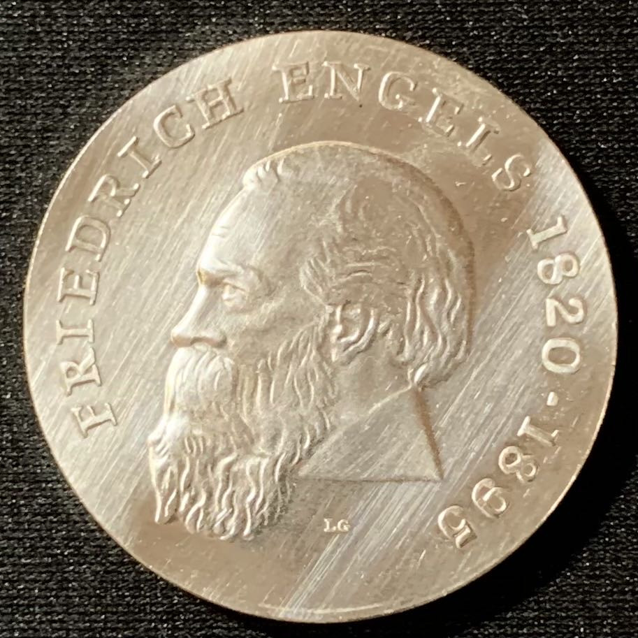 紫瑗钱币—微拍第129期  德国 东德 1970年 弗里德里希·恩格斯诞辰150周年 20克 0.625银