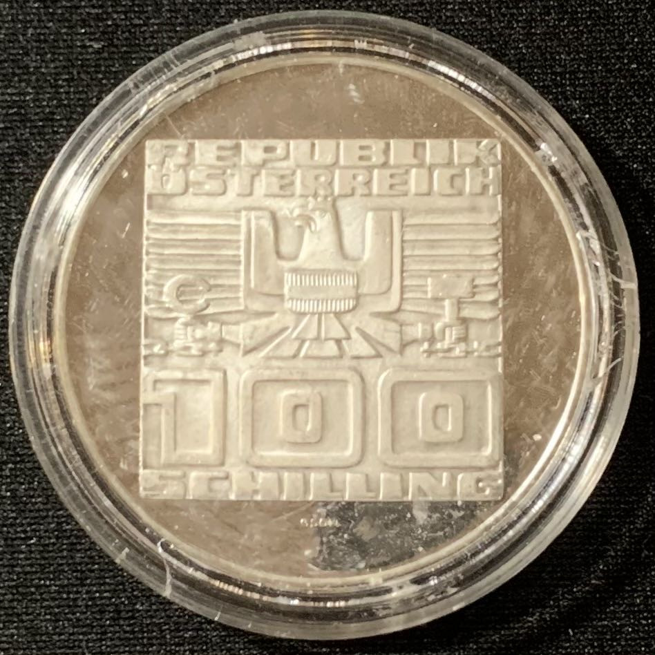 紫瑗钱币—微拍第129期  奥地利 1976年 克恩顿州1000周年 100先令 24克 0.64银 精制