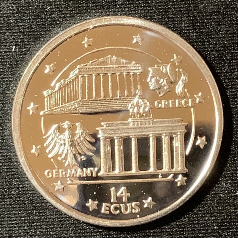 紫瑗钱币—微拍第136期  直布罗陀 1994年  勃兰登堡门 14埃局  10克 0.925银 精制