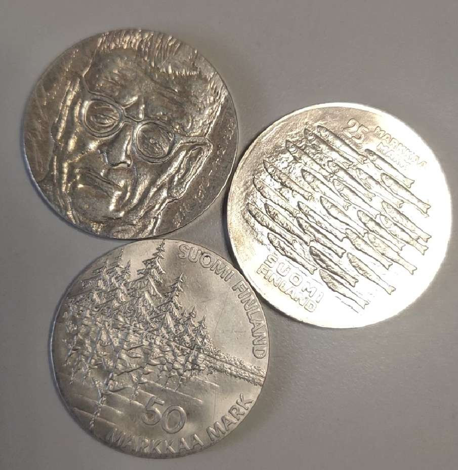 N&C第6期: 新春混合场 上世纪芬兰马克银币  三枚 精美的艺术品 