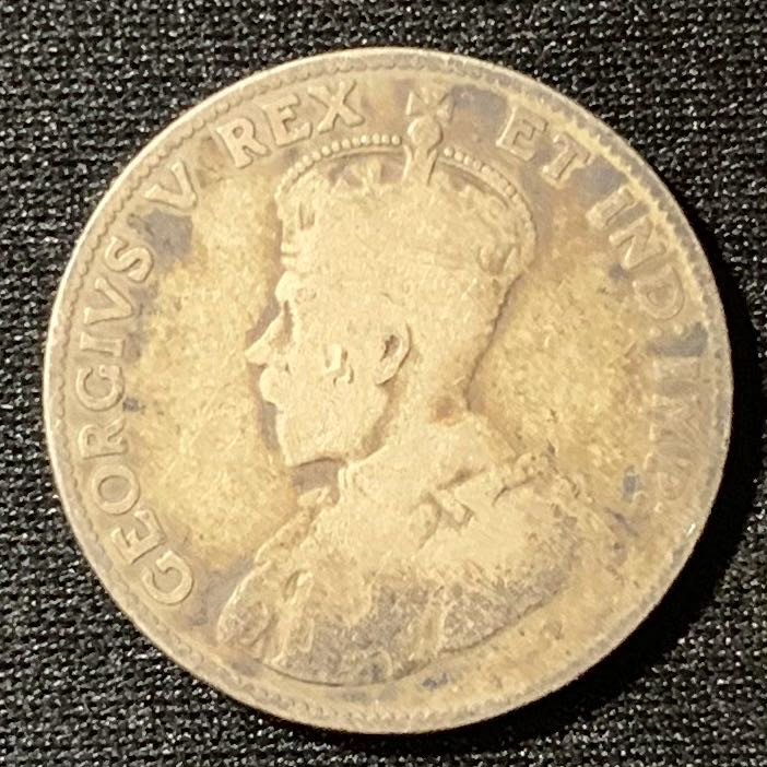 紫瑗钱币—微拍第129期  加拿大 1911年 乔治五世 25分 单独年版 5.84克 0.925银