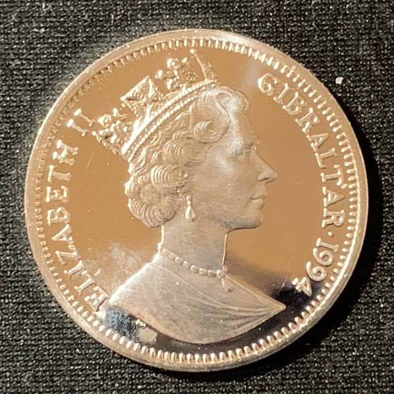 紫瑗钱币—微拍第136期  直布罗陀 1994年  勃兰登堡门 14埃局  10克 0.925银 精制