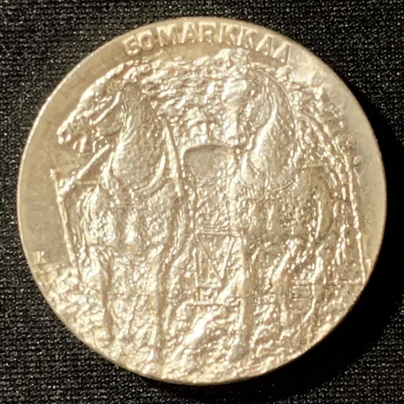 紫瑗钱币—微拍第129期  芬兰 1981年 吉科宁总统诞辰80周年 50马克 20克 0.5银 UNC