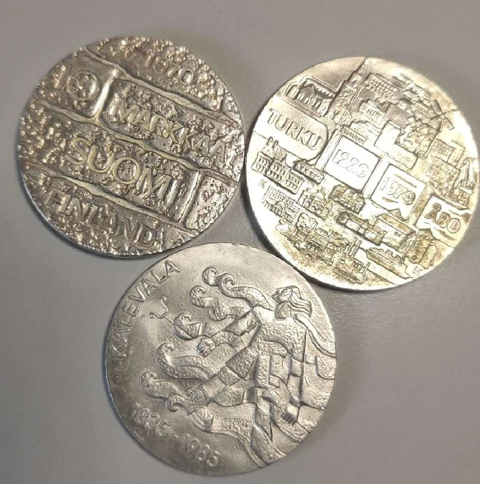 N&C第6期: 新春混合场 上世纪芬兰马克银币  三枚 精美的艺术品 