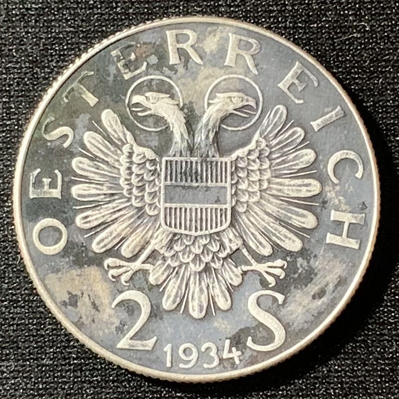 紫瑗钱币—微拍第129期  奥地利 1934年 恩格尔伯特逝世 2先令 12克 0.64银