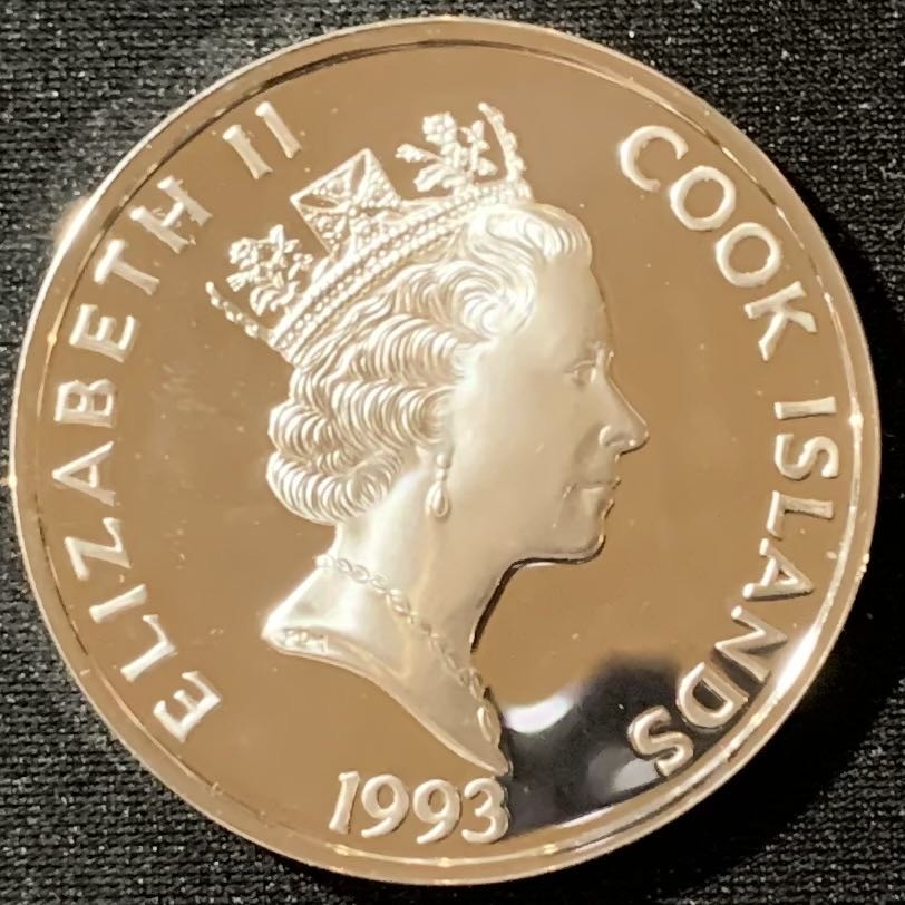 紫瑗钱币—微拍第129期  库克群岛 1993年 发现美洲500周年 马丁·弗罗比舍爵士 50元 31.35克 0.925银 精制 