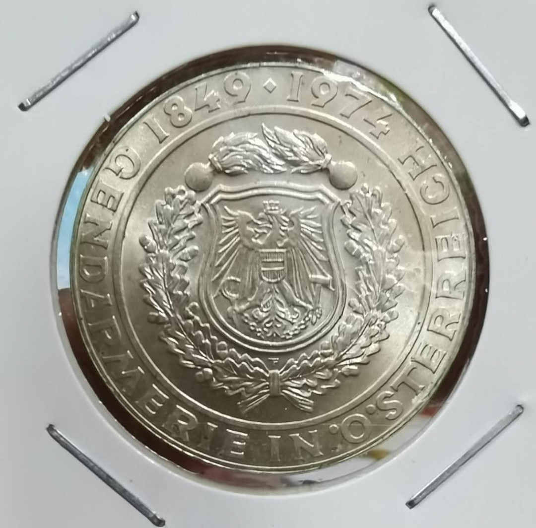 北京马甸外币专卖微拍第四十一期，金银币专场，陆续上新，欢迎关注 1974年奥地利50先令银币，重20克，成色640，品相如图