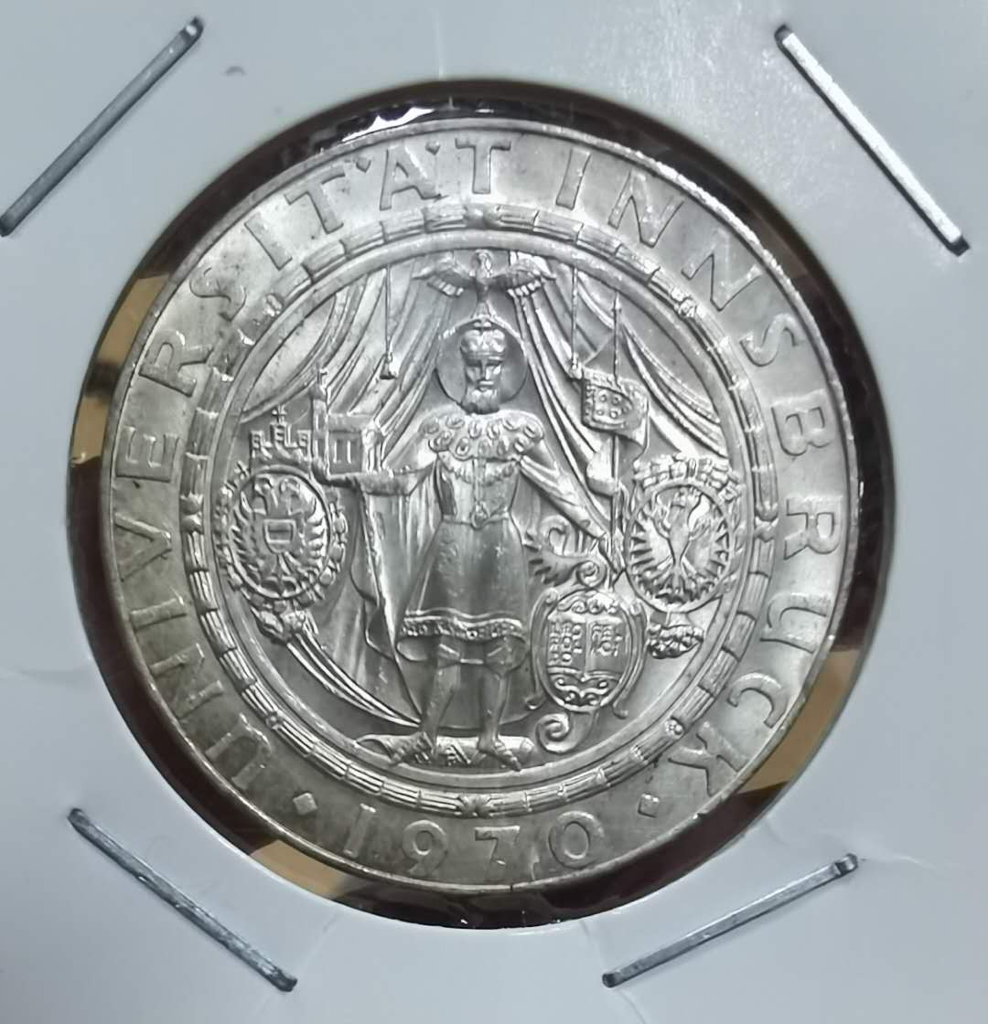 北京马甸外币专卖微拍第四十一期，金银币专场，陆续上新，欢迎关注 1970年奥地利50先令银币，重20克，成色900，品相如图