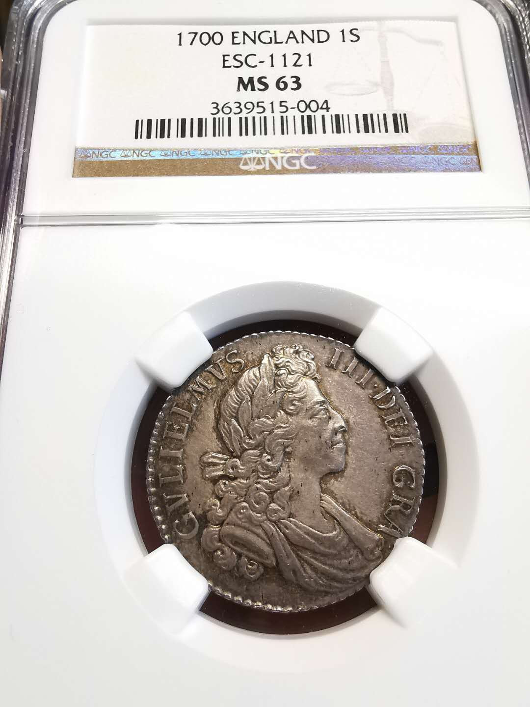 凡希社世界钱币微拍第一百四十七期年末捡漏专场 荐！1700英国威廉三世先令NGC-MS63英伦包浆！