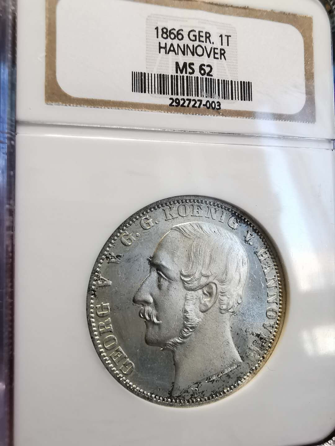 凡希社世界钱币微拍第一百四十七期年末捡漏专场 1866汉诺威龙马泰勒NGC-MS62