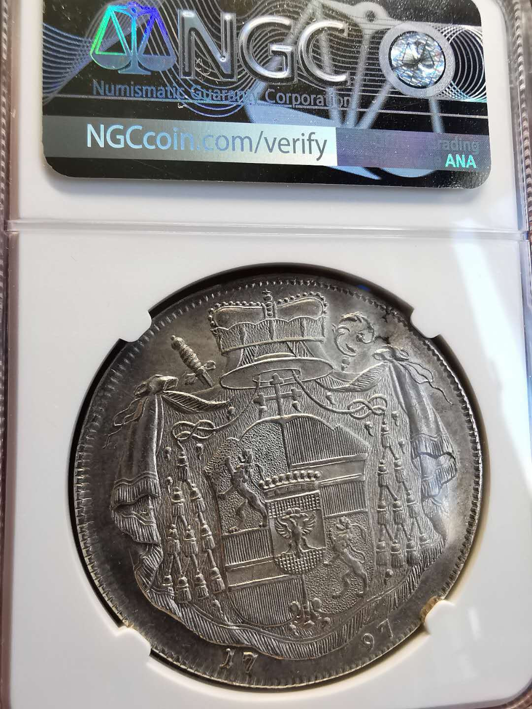 凡希社世界钱币微拍第一百四十七期年末捡漏专场 荐！1797萨尔茨堡主教区泰勒大银NGC-MS62