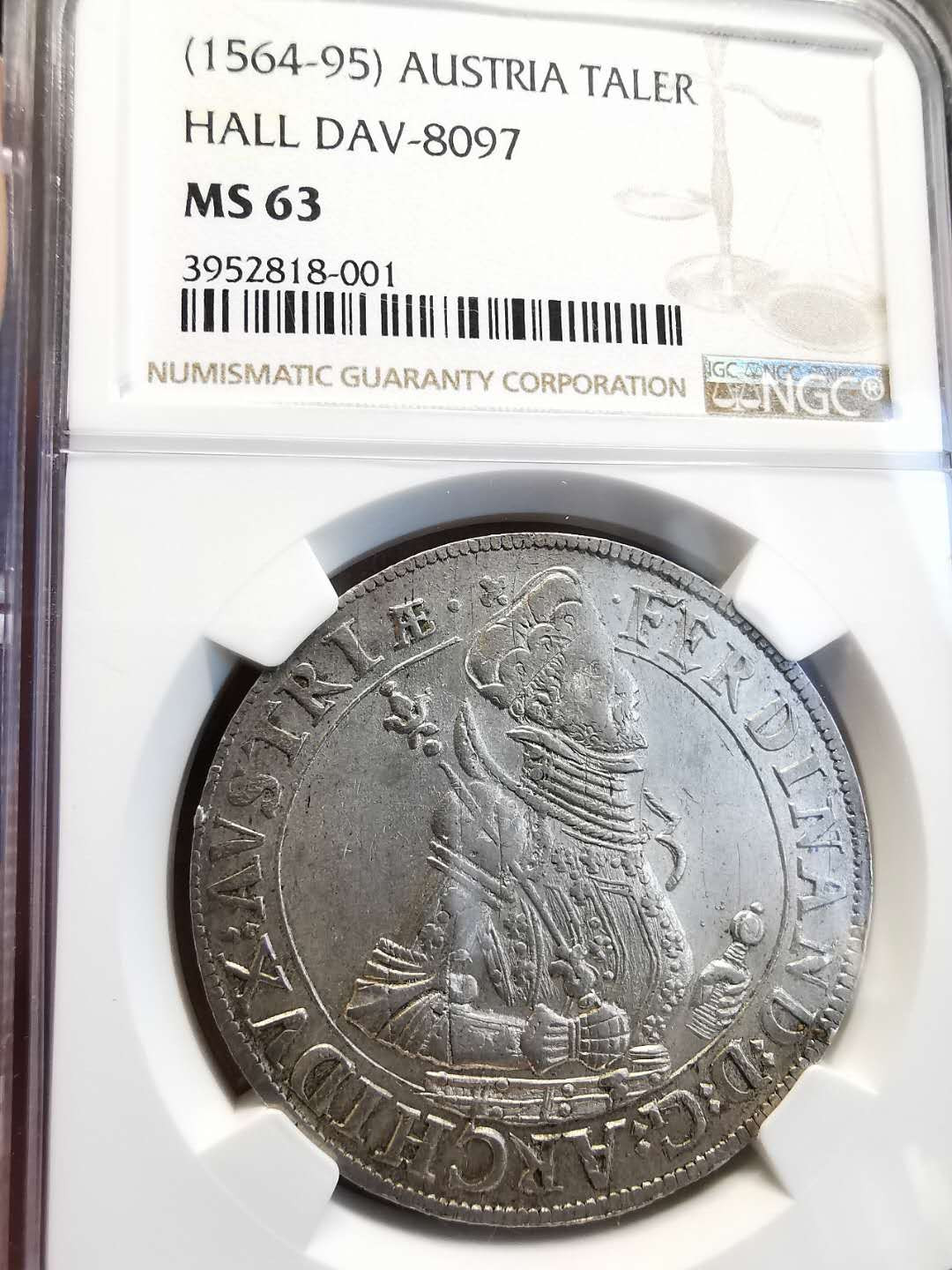 凡希社世界钱币微拍第一百四十七期年末捡漏专场 稀！神罗斐迪南泰勒大银NGC-MS63灰包浆！