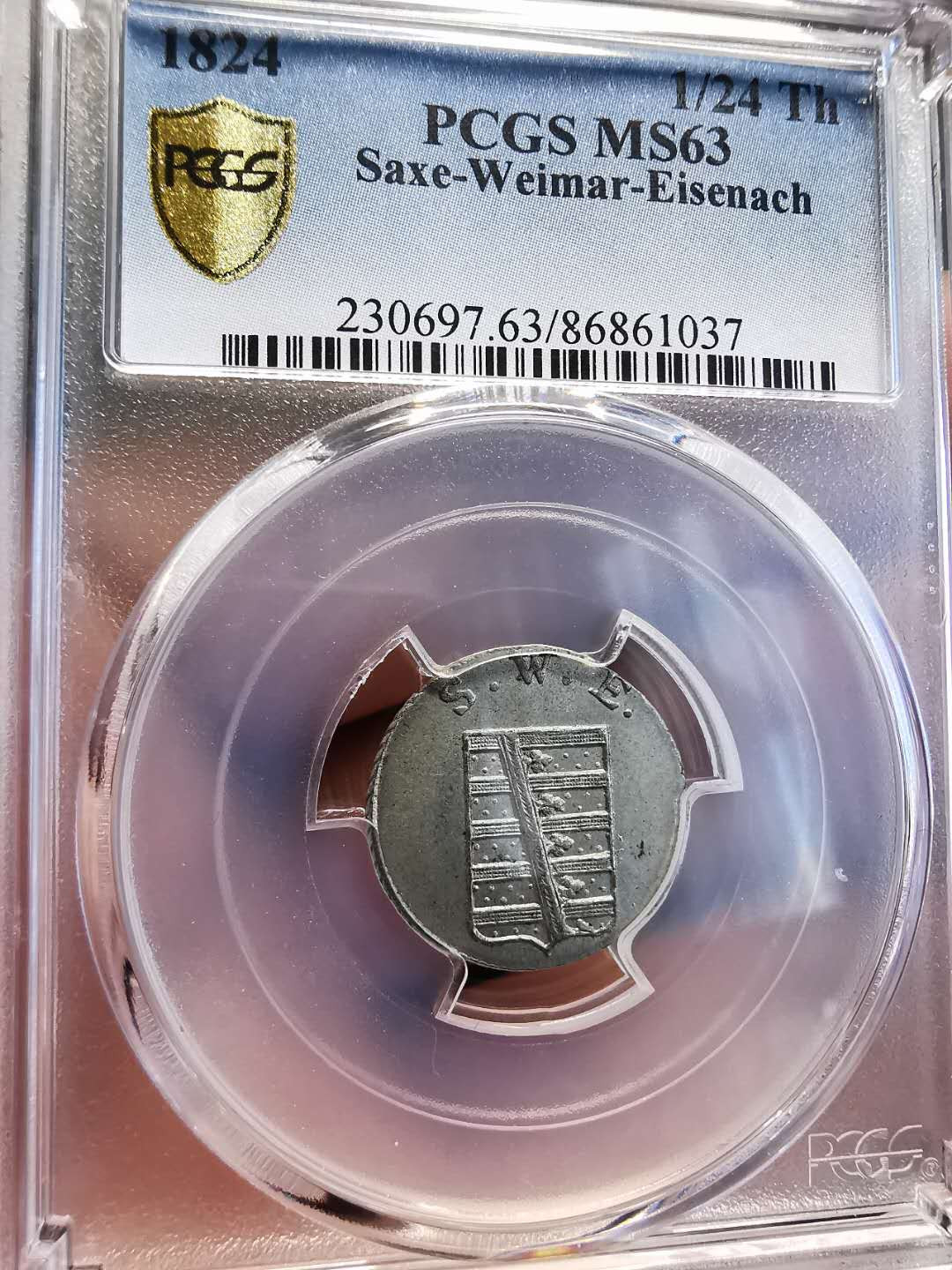 凡希社世界钱币微拍第一百四十七期年末捡漏专场 1825萨克森魏玛1/24泰勒PCGS-MS64