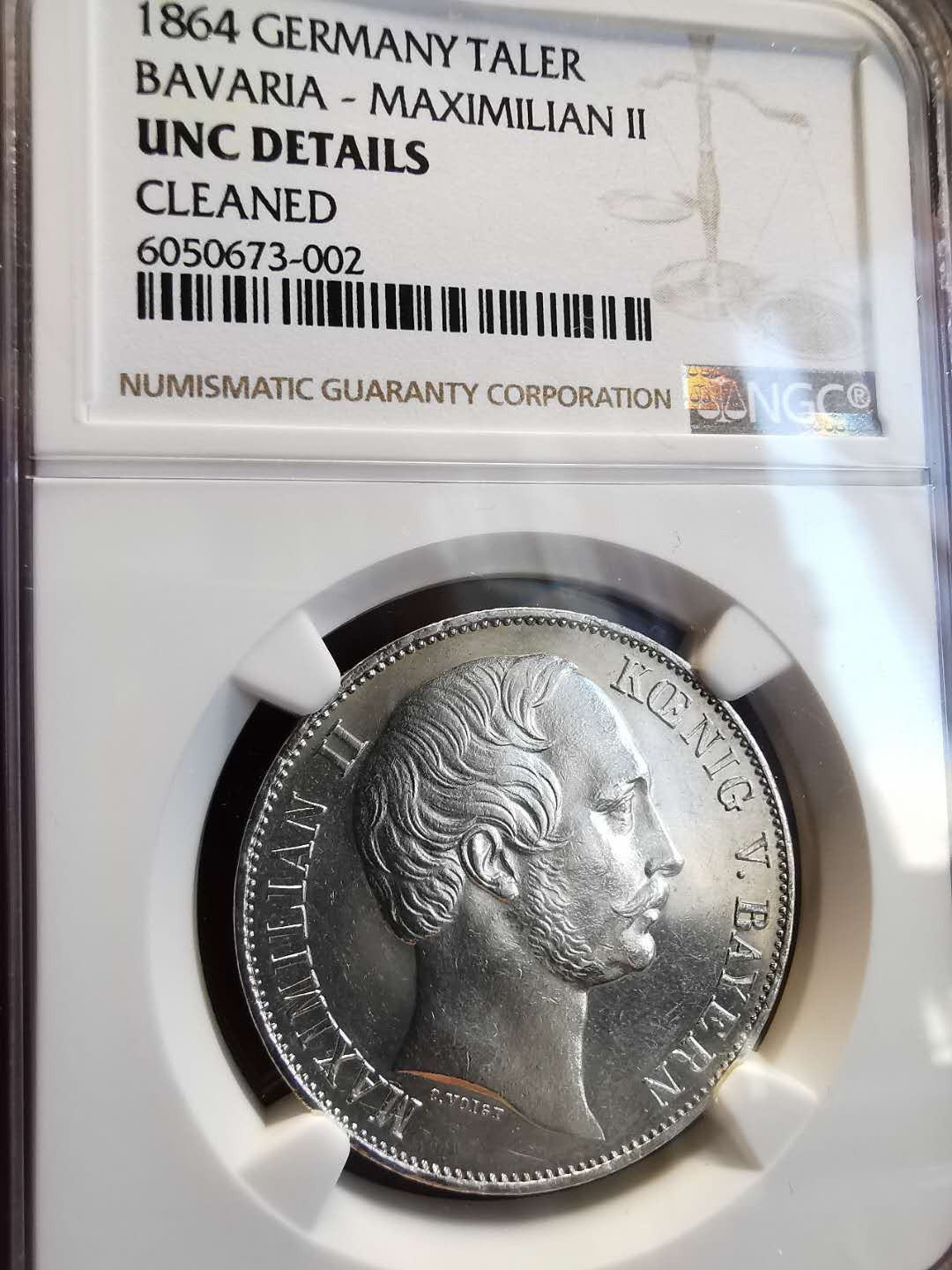 凡希社世界钱币微拍第一百四十七期年末捡漏专场 1864巴伐利亚泰勒NGC-UNCD