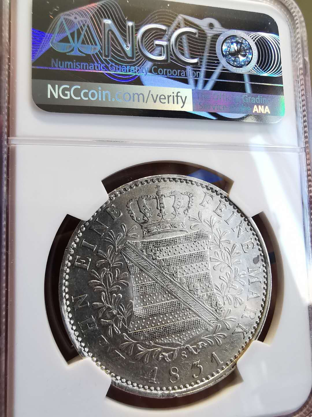 凡希社世界钱币微拍第一百四十七期年末捡漏专场 1831萨克森泰勒NGC-AUD