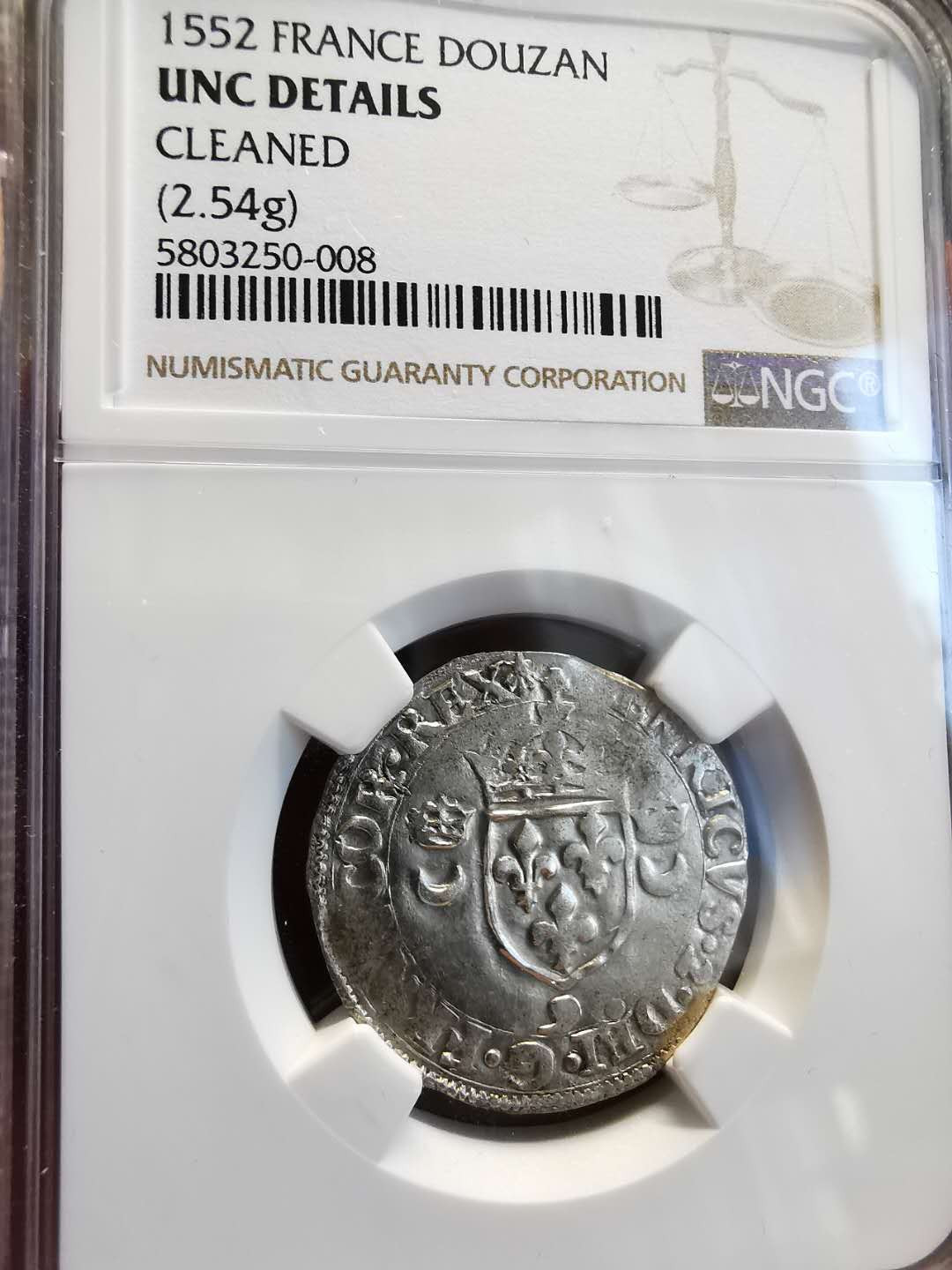 凡希社世界钱币微拍第一百四十七期年末捡漏专场 1552法国DOUZAN银币NGC-UNCD