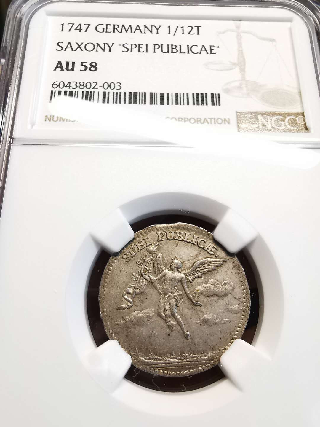 凡希社世界钱币微拍第一百四十七期年末捡漏专场 荐！1747萨克森王子于巴伐利亚公主成婚纪念1/12泰勒NGC-AU58稀少品种！