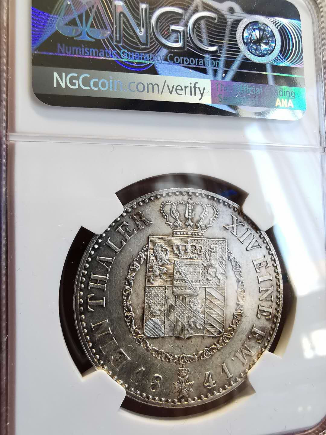 凡希社世界钱币微拍第一百四十七期年末捡漏专场 1841萨克森魏玛泰勒NGC-UNCD