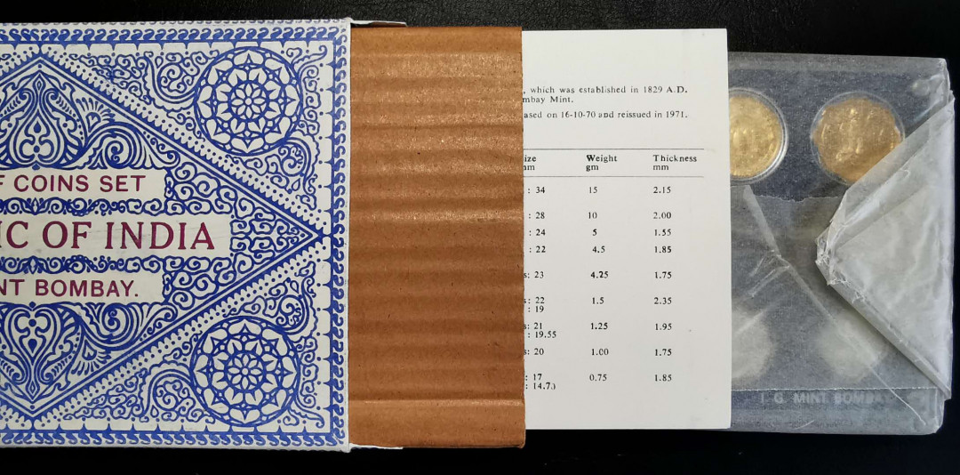 凡希社世界钱币微拍第一百四十七期年末捡漏专场 荐！1971印度共和国精铸PS原包装品相完美！