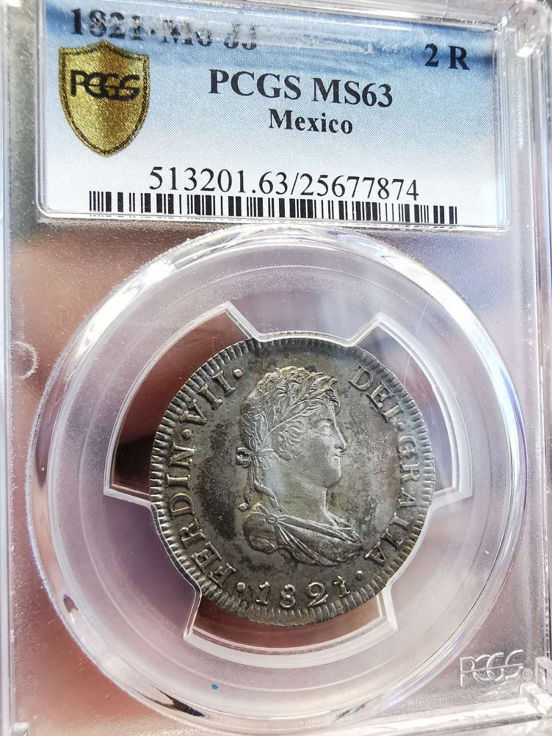 凡希社世界钱币微拍第一百四十七期年末捡漏专场 荐！1821墨西哥费七2R小双柱PCGS-MS63