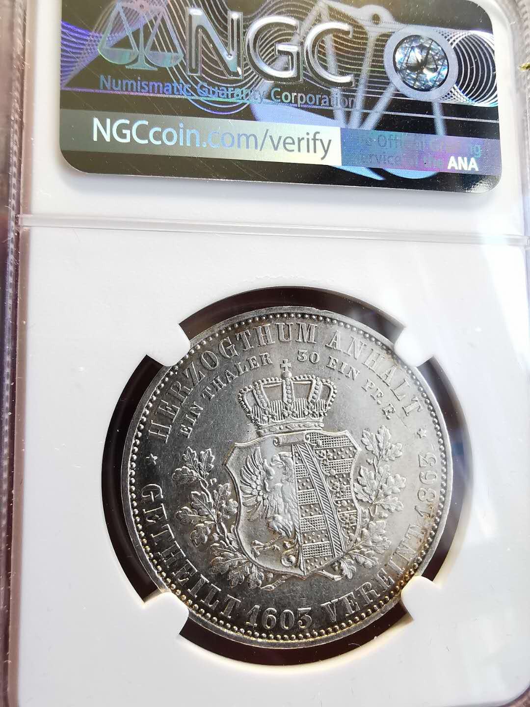 凡希社世界钱币微拍第一百四十七期年末捡漏专场 1863安哈特德绍泰勒NGC-AUD