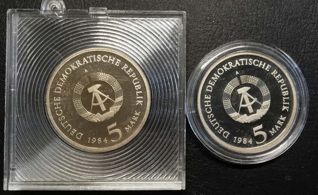 凡希社世界钱币微拍第一百四十七期年末捡漏专场 东德莱比锡建筑精铸5马克一对