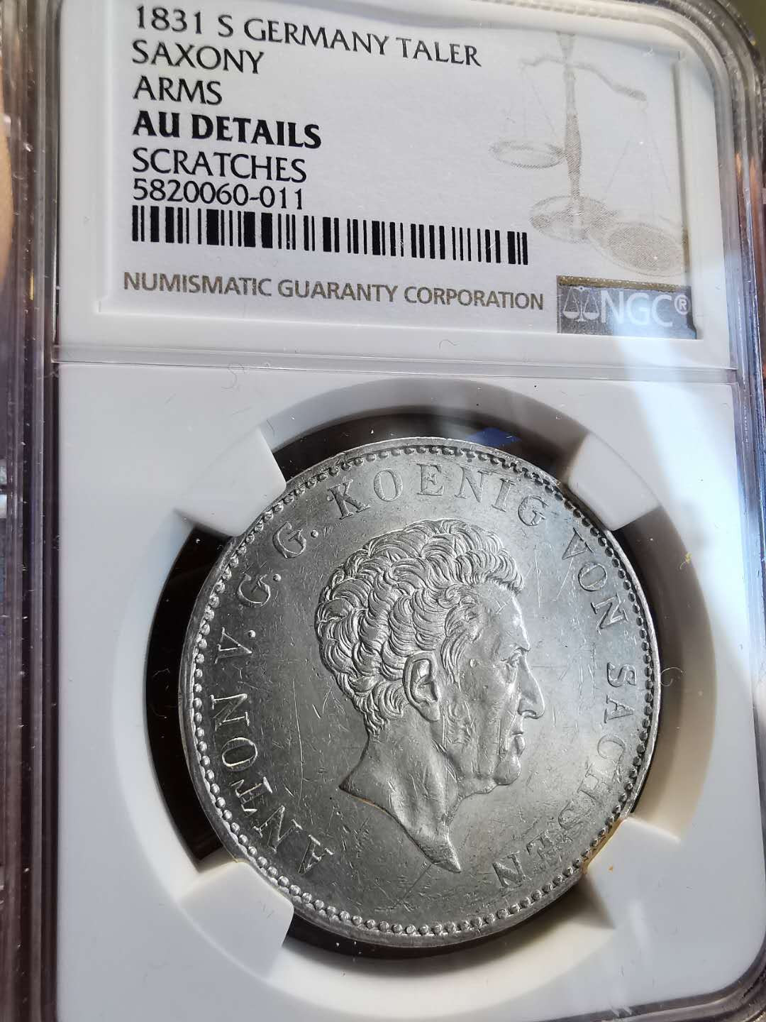 凡希社世界钱币微拍第一百四十七期年末捡漏专场 1831萨克森泰勒NGC-AUD