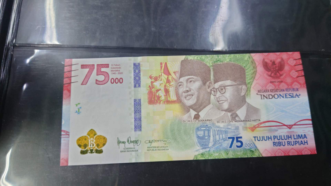 【囧羊收藏】精选微拍第14期~2021年第五期 世界纸币 2020年印度尼西亚75000卢比纪念钞 全新绝品无47