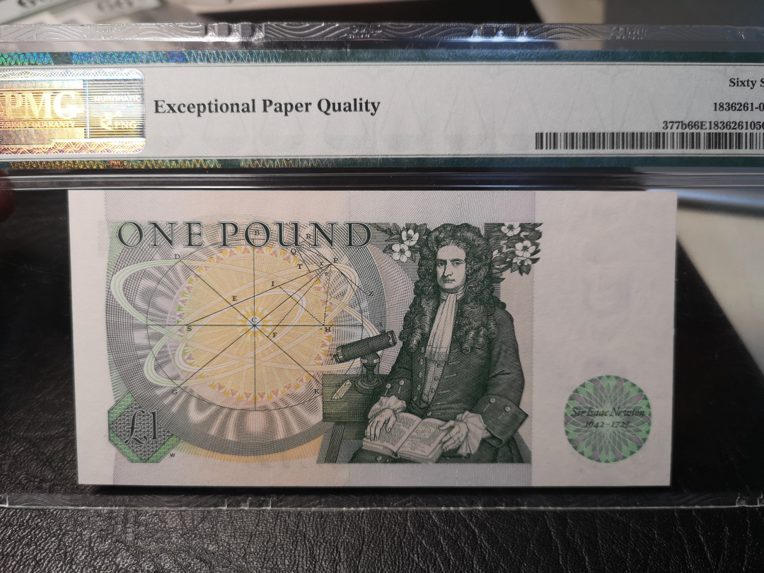 《外钞收藏家》二零二一新年拍（第100期） 377b 英国D序列1镑  PMG66