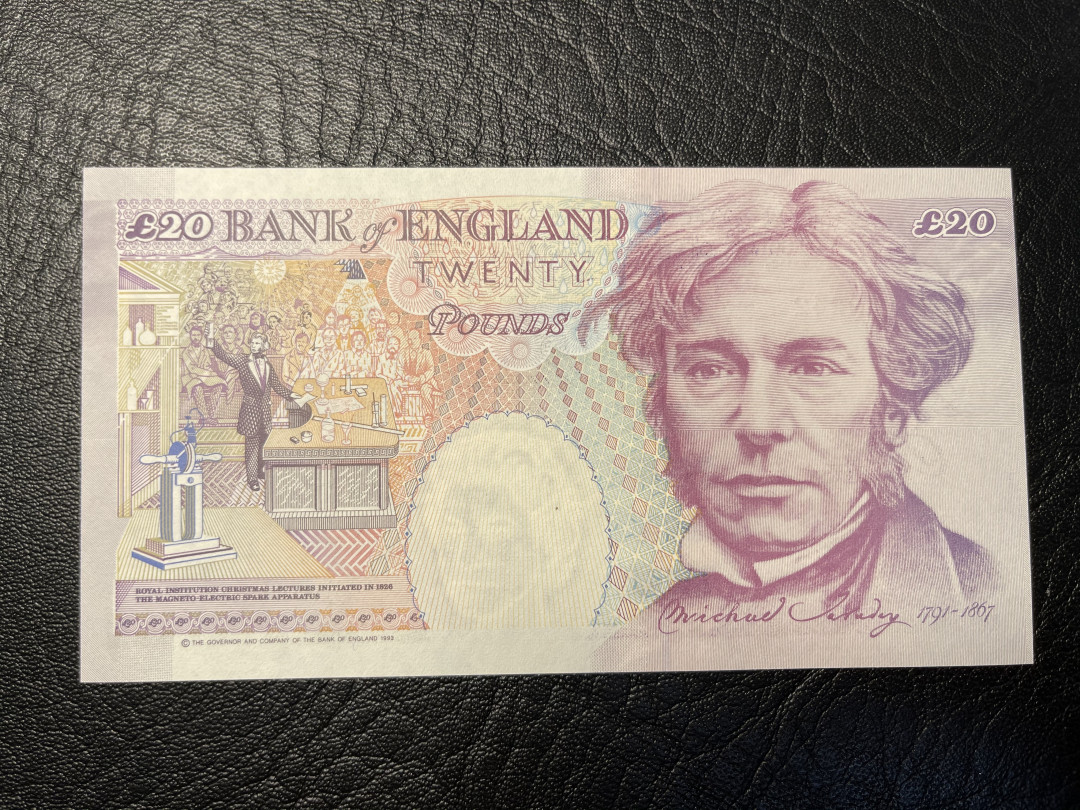 《外钞收藏家》二零二一新年拍（第100期） 1993年英国E序列20镑 全新UNC