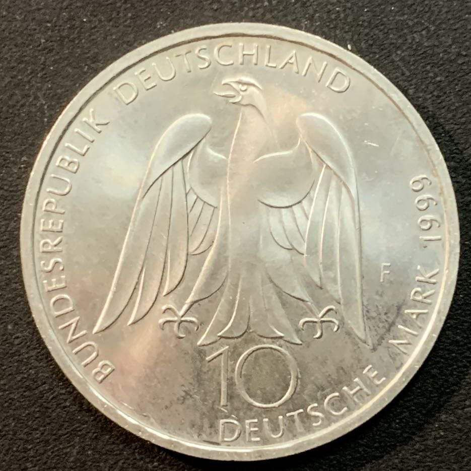 N&C第6期: 新春混合场 德国 1999年F厂 歌德诞辰250 周年 10马克 15.5克 0.925银