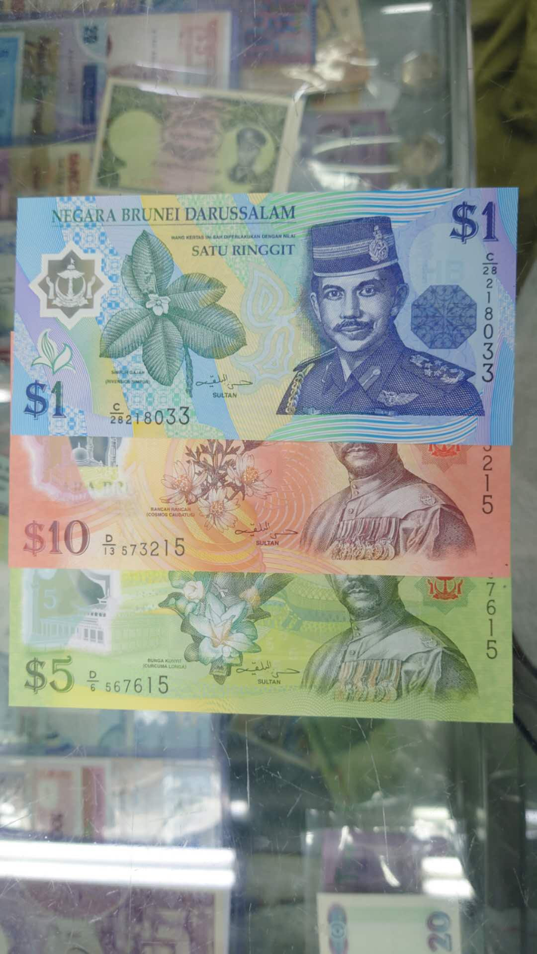 【囧羊收藏】精选微拍第14期~2021年第五期 世界纸币 文莱1+5+10林吉特（具体年份看图二）全新绝品