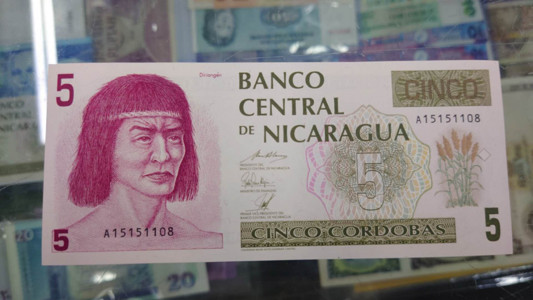 【囧羊收藏】精选微拍第14期~2021年第五期 世界纸币 1991尼加拉瓜5元 罕见版本全新绝品（某宝都没有卖去ebay查下都卖近百还不算高昂邮费）