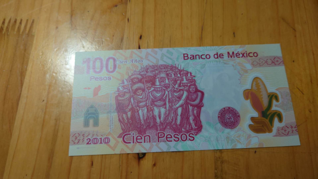 【囧羊收藏】精选微拍第14期~2021年第五期 世界纸币 2010年墨西哥100比索塑料纪念钞 全新绝品无47小号