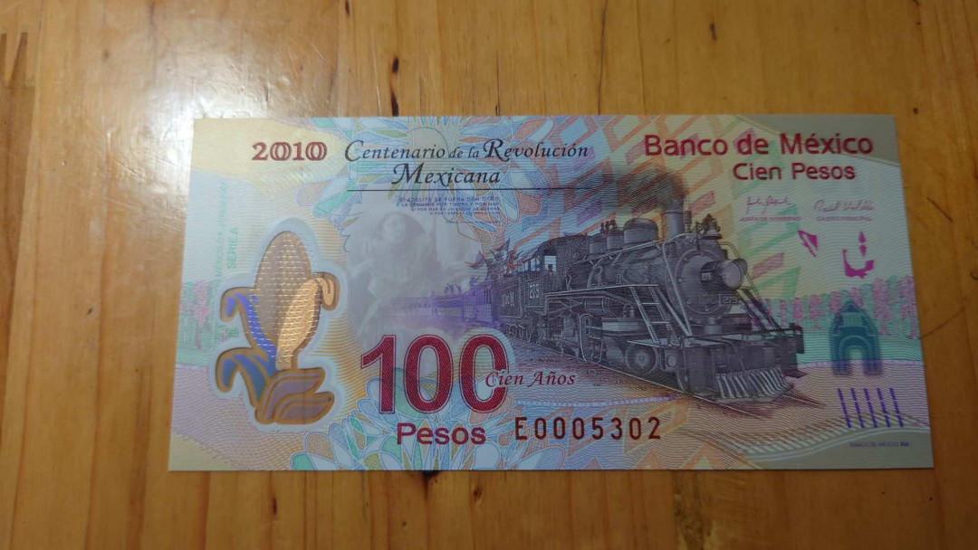 【囧羊收藏】精选微拍第14期~2021年第五期 世界纸币 2010年墨西哥100比索塑料纪念钞 全新绝品无47小号