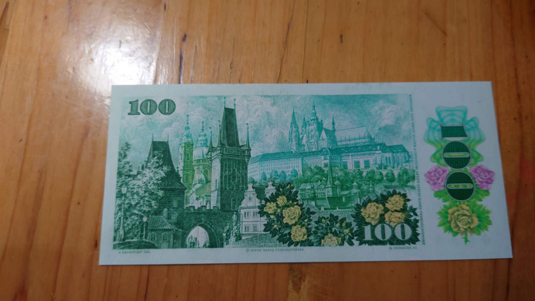 【囧羊收藏】精选微拍第14期~2021年第五期 世界纸币 1989年捷克斯洛伐克100克朗 全新绝品