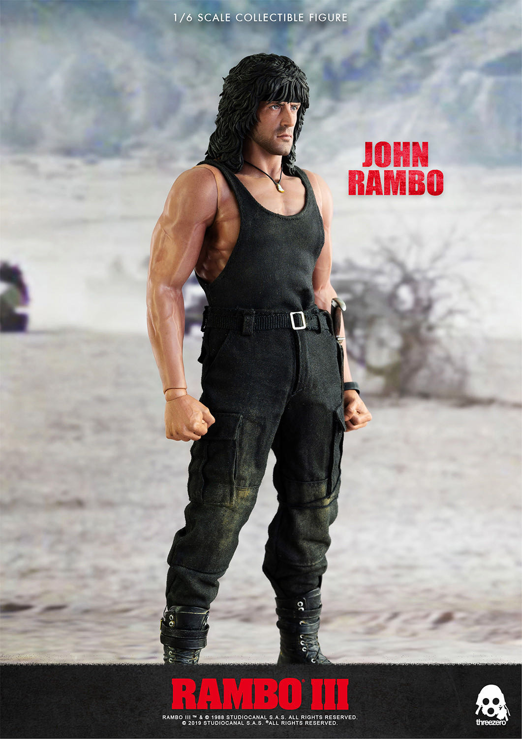 零元拍：Threezero：1/6《Rambo III/第一滴血3》- John Rambo/约翰·兰博 可动人偶3Z0169