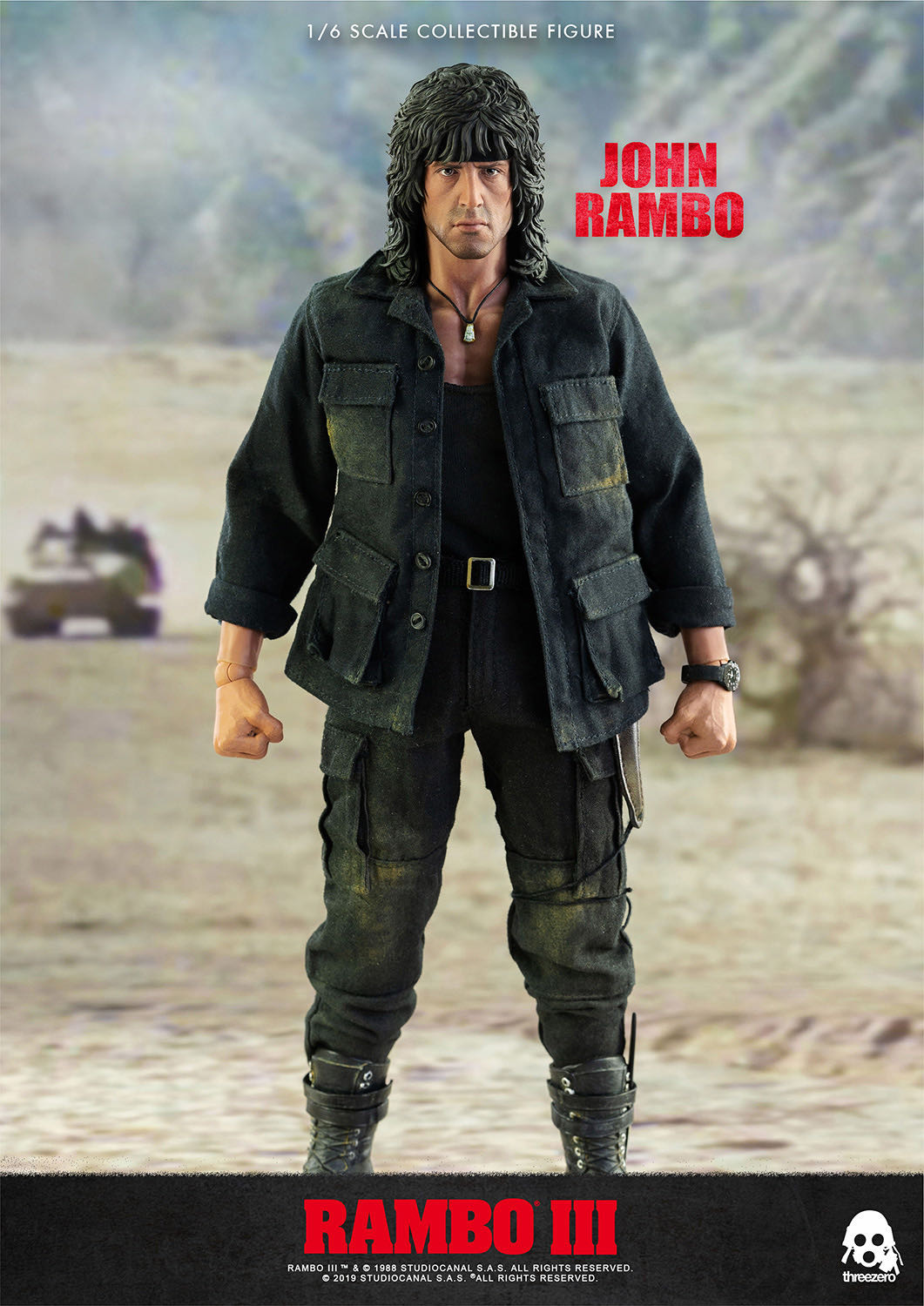 零元拍：Threezero：1/6《Rambo III/第一滴血3》- John Rambo/约翰·兰博 可动人偶3Z0169