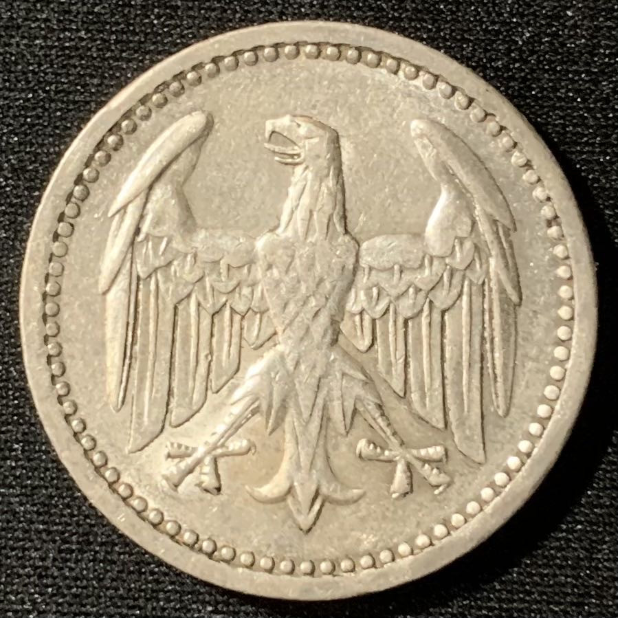 紫瑗钱币—微拍第130期  德国 1924年 魏玛德国 3马克 15克 0.5银 UNC