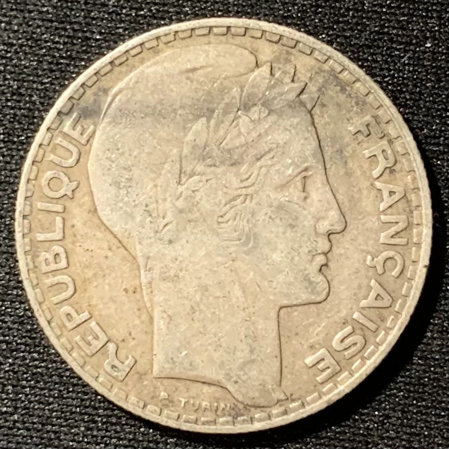 紫瑗钱币—微拍第130期  法国 1934年 自由女神 10法郎 银币 10克 0.68 银