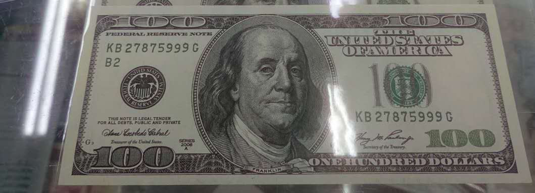 【囧羊收藏】精选微拍第14期~2021年第五期 世界纸币 2006A美国100元大头版 全程无4豹子号999 全新UNC绝品