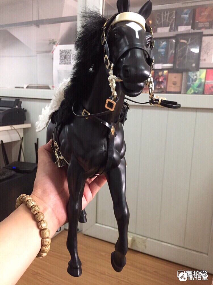 零元拍 DID 1/6 黑色战马模型，配黑白两付马鞍，不可动关节