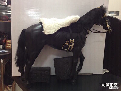 零元拍 DID 1/6 黑色战马模型，配黑白两付马鞍，不可动关节 - 零元拍 DID 1/6 黑色战马模型，配黑白两付马鞍，不可动关节