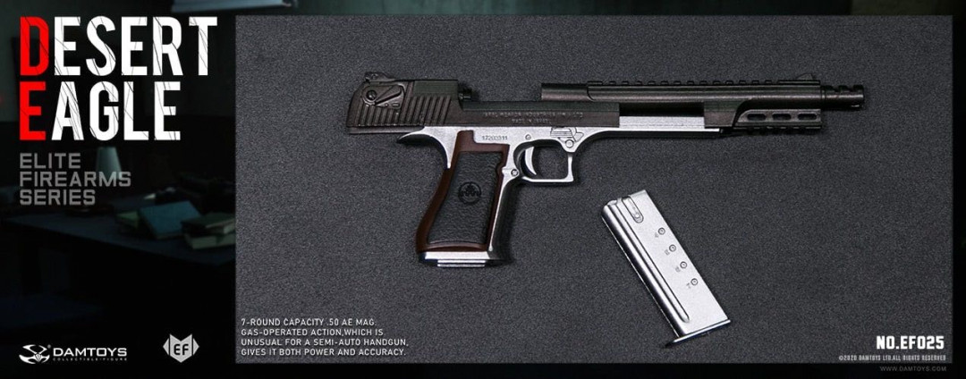 零元拍：1/6 模型 沙漠之鹰套装 DAM EF025 沙漠之鹰手鎗(不锈刚银色)