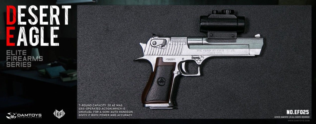 零元拍：1/6 模型 沙漠之鹰套装 DAM EF025 沙漠之鹰手鎗(不锈刚银色)
