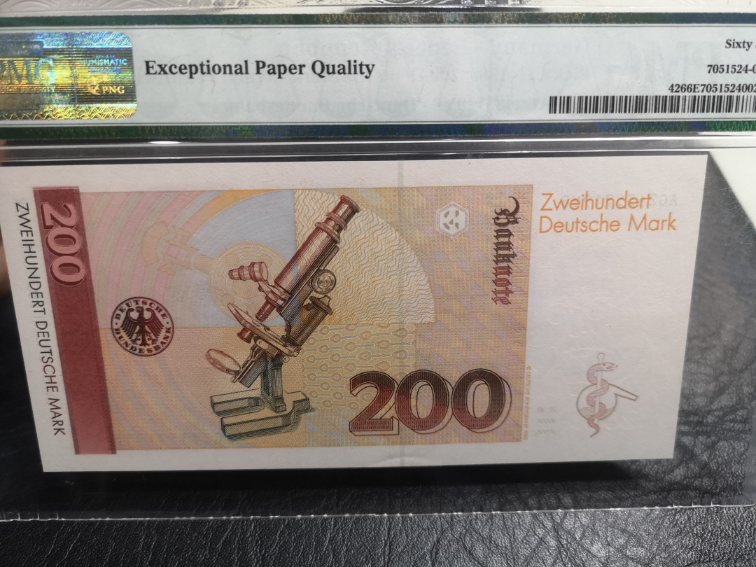 《外钞收藏家》第一百零一期拍卖 1989年德国末版200马克 埃尔利希 PMG66