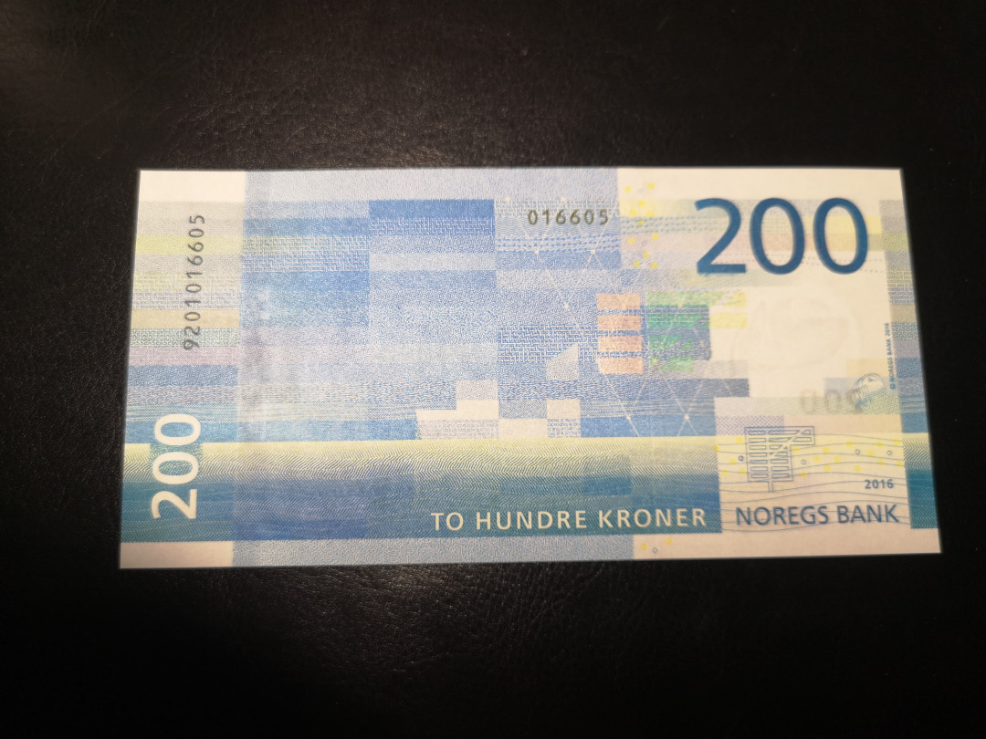 《外钞收藏家》第一百零一期拍卖 挪威最新版200克朗 全新UNC