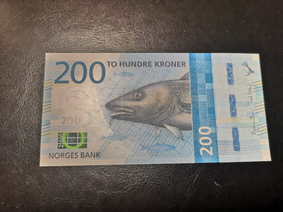 《外钞收藏家》第一百零一期拍卖 - 挪威最新版200克朗 全新UNC