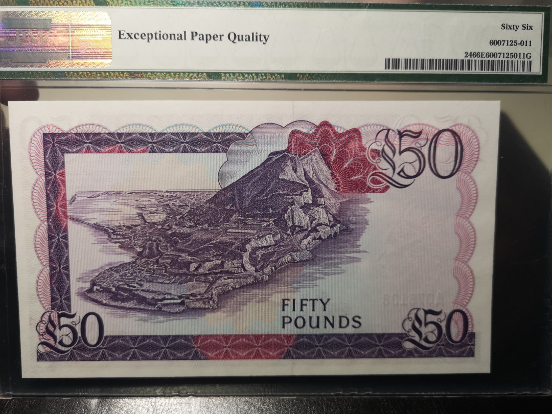 《外钞收藏家》第一百零一期拍卖 1986年直布罗陀50镑 PMG66 A冠