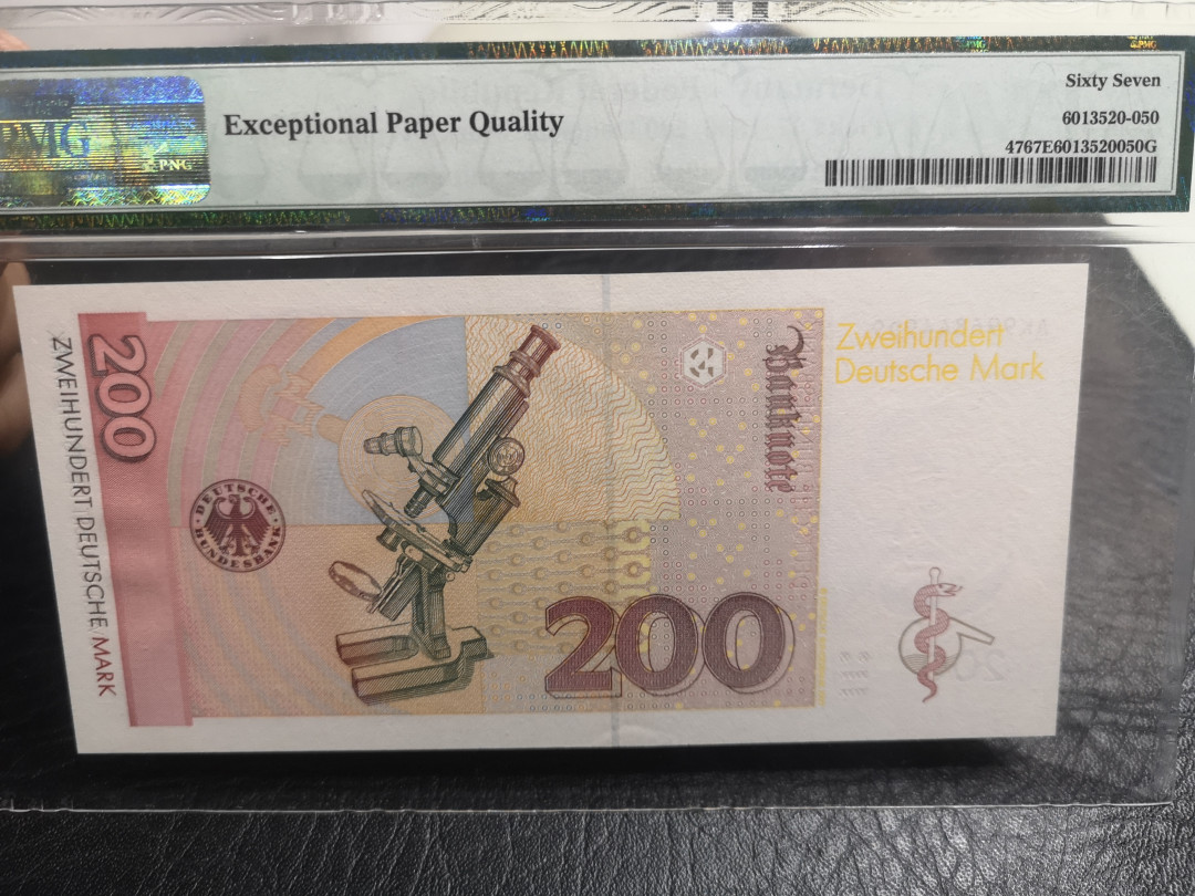 《外钞收藏家》第一百零一期拍卖 1996年德国末版200马克 埃尔利希 PMG67